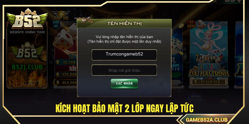 Thiết lập chế độ bảo mật 2 lớp ngay sau đó